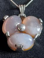Zilveren ketting en hanger met opaliet uit Bali, Gebruikt, Verzenden, Paars, Met edelsteen