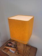 Lampenkap design vierkant stof oker oranje, Huis en Inrichting, Ophalen of Verzenden, Zo goed als nieuw, Stof