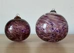 Twee glazen paarse ballen / kerstballen / ornamenten, Ophalen of Verzenden