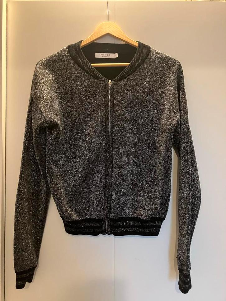 Costes Glitter Bomberjasje Maat S - kerst Feestelijk!, Kleding | Dames, Jasjes, Kostuums en Pakken, Zo goed als nieuw, Jasje, Maat 36 (S)