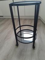 Bijzettafel, Huis en Inrichting, Tafels | Bijzettafels, Ophalen, Minder dan 55 cm, Gebruikt, Metaal of Aluminium