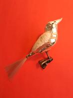 Vintage Kerstbal Vogeltje Zilver Wit Glitter Klem, Diversen, Ophalen of Verzenden, Gebruikt