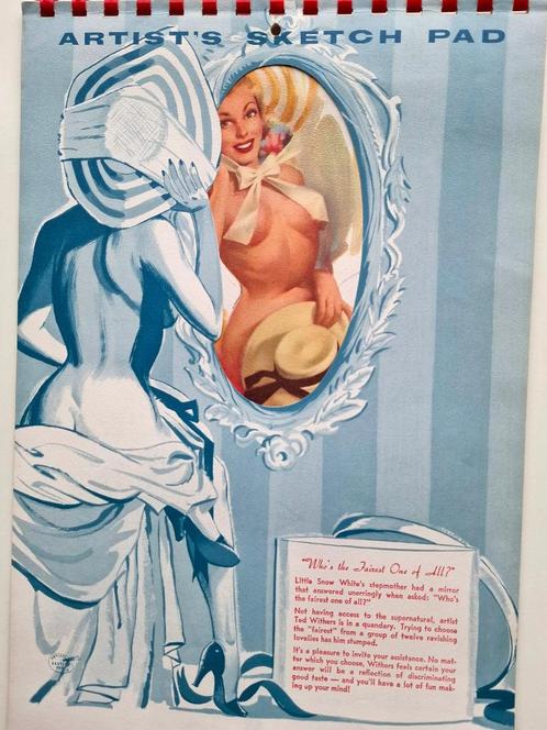 PIN-UP kalender 1957 met envelop 🇺🇸  Ted WITHERS  (USA), Antiek en Kunst, Kunst | Litho's en Zeefdrukken, Ophalen of Verzenden