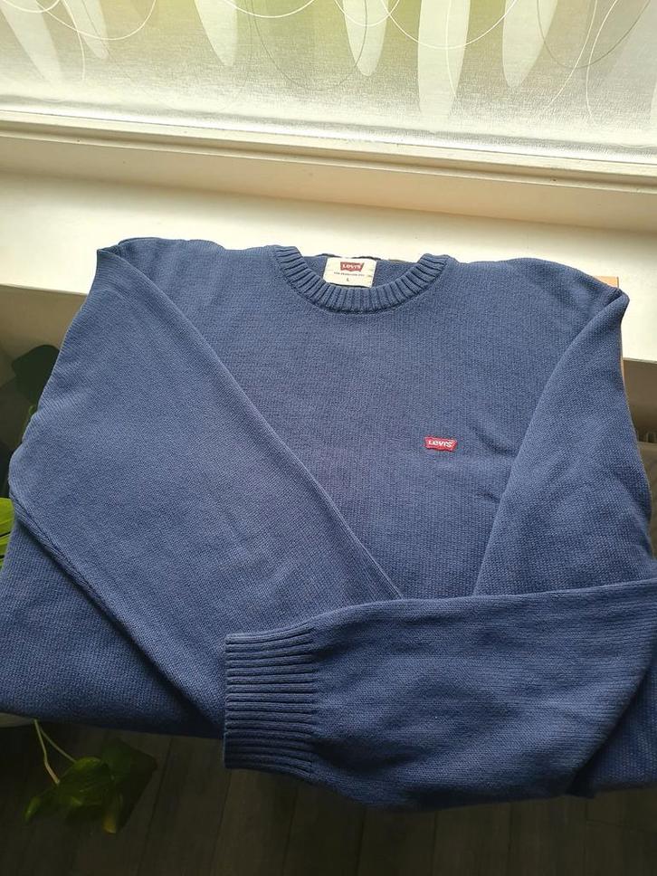 Blauwe wollen trui Levi's, Kleding | Heren, Truien en Vesten, Zo goed als nieuw, Maat 52/54 (L), Blauw, Ophalen of Verzenden