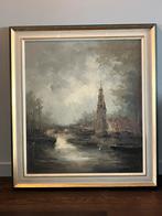 Jan Bevort (1917 - 1996) Amsterdam Montelbaanstoren olieverf, Antiek en Kunst, Kunst | Schilderijen | Klassiek, Ophalen