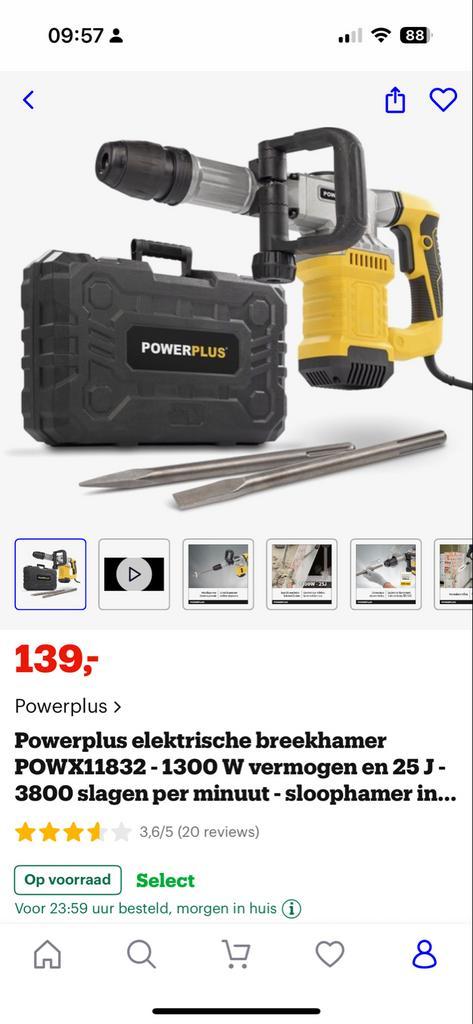 Powerplus Breekhamer - Zo goed als nieuw!, Doe-het-zelf en Verbouw, Gereedschap | Boormachines, Zo goed als nieuw, Boor- en/of Breekhamer