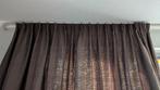 Gordijnen linnen look taupe / bruin 2 stuks 175 cm x 255 cm, Huis en Inrichting, Stoffering | Gordijnen en Lamellen, Bruin, 200 cm of meer