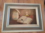 Antiek schilderij met schrijfgerei, Antiek en Kunst, Ophalen of Verzenden