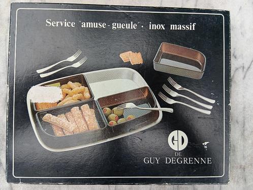 Vintage GUY DEGRENNE serveer set voor apéritif amuse (FM16), Huis en Inrichting, Keuken | Servies, Gebruikt, Schaal of Schalen