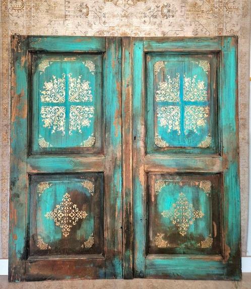 Wandpaneel in India Ibiza stijl/ brocante deuren, Huis en Inrichting, Woonaccessoires | Wanddecoraties, Nieuw, Ophalen