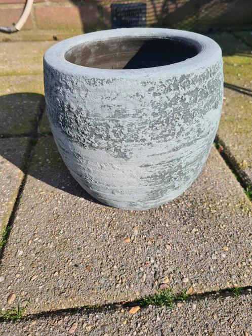 grote bloempot betonlook binnenpot, Tuin en Terras, Bloempotten, Nieuw, Steen, Binnen, Minder dan 40 cm, 25 tot 40 cm, Rond, Ophalen of Verzenden