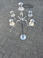 Zilverkleurige 5-arms Kandelaar, Huis en Inrichting, Woonaccessoires | Kandelaars en Kaarsen, Ophalen, Gebruikt, 50 tot 75 cm