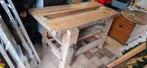 Oude werkbank, industrieel, houten werkbank, Ophalen, Gebruikt, 70 tot 120 cm, Bankschroef