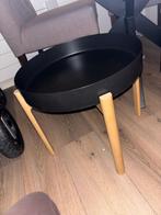Zwarte Tafel - Bijzettafel, Huis en Inrichting, Minder dan 55 cm, Metaal of Aluminium, Rond, Zo goed als nieuw