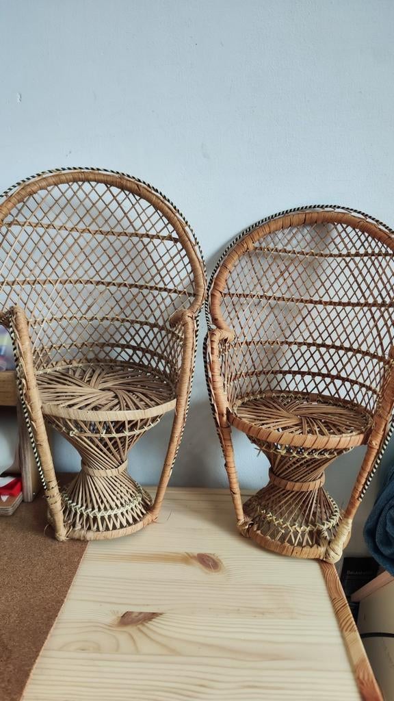 vintage rotan poppen stoelen, Ophalen of Verzenden, Gebruikt, Pop