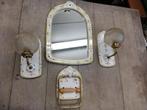 Fonteintje, wc-rolhouder, spiegel, 2 lampen vrolijk decor, Antiek en Kunst, Curiosa en Brocante, Ophalen