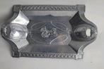 Jugendstil dienblad met gladiator en paarden metaal, Ophalen of Verzenden, Zo goed als nieuw, Rechthoekig, Metaal