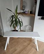 Sidetable / bijzettafel wit hout, Gebruikt, 75 cm of meer, Rechthoekig, Hout