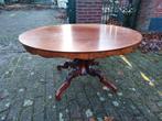 Biedermeier mahonie salontafel, ovaal met vierspant., Ophalen