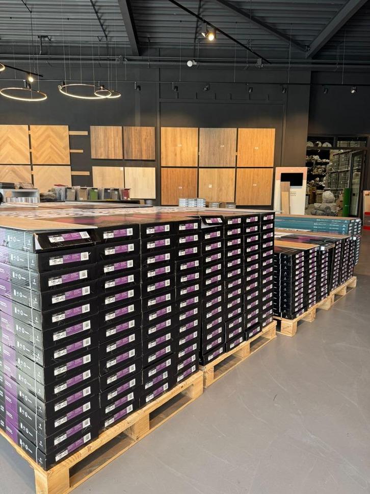 Click PVC 8 mm vanaf € 12.95 per m2  meer dan 7500 m2, Huis en Inrichting, Stoffering | Vloerbedekking, Nieuw, Overige typen, Wit