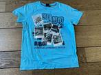 Leuk blauw t-shirt met opschrift maat 122/128, Ophalen of Verzenden, Zo goed als nieuw, Jongen, Shirt of Longsleeve