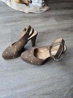 Jan Jansen schoenen maat 39 bruin met stippen/studs, Jan Jansen, Ophalen of Verzenden, Bruin