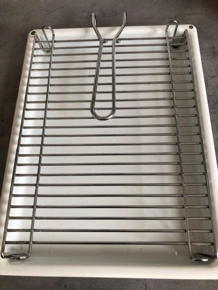 grillpan grillrooster opvangbak emaille, Huis en Inrichting, Keuken | Potten en Pannen, Zo goed als nieuw, Overige typen, Overige materialen