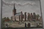 HEEMSKERK KERK EN RUÏNE H. DE LETH 1732-33 KOPERGRAVURE E60, Antiek en Kunst, Verzenden