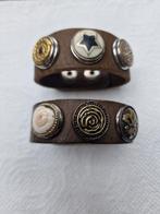 Noosa Armband Leer Maat S met Chunks, Gebruikt, Bruin, Leer, Ophalen of Verzenden