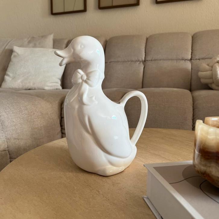 Vintage porseleinen eend kan, Antiek en Kunst, Antiek | Keukenbenodigdheden, Ophalen of Verzenden