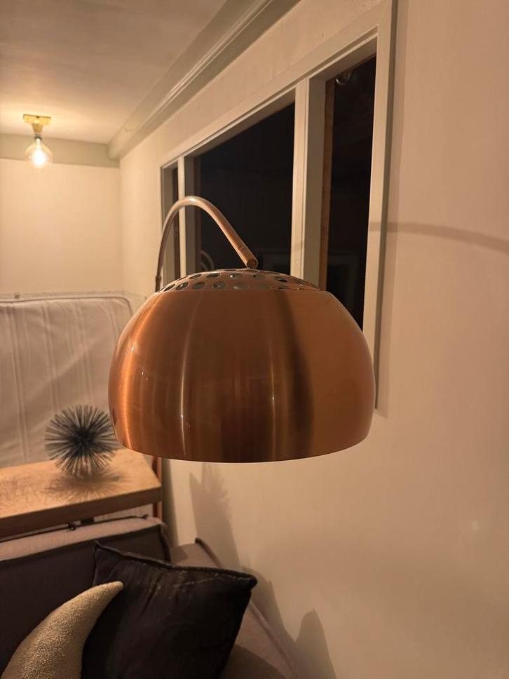 Koperen Booglamp - zuiver, Huis en Inrichting, Lampen | Vloerlampen, Nieuw, 150 tot 200 cm, Metaal, Ophalen of Verzenden