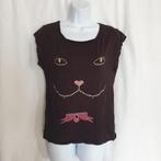 Grappig grijs damesshirt, poezengezicht mt 38 merk Divided, Kleding | Dames, T-shirts, Maat 38/40 (M), ., Ophalen of Verzenden