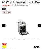 OK. Mediamarkt gasfornuis met werkende oven, Ophalen, 4 kookzones, Zo goed als nieuw, Gas