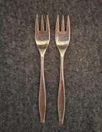 Gebaksvorkjes verzilverd, 2 stuks, Ophalen of Verzenden, Zo goed als nieuw, Overige materialen, Los bestek