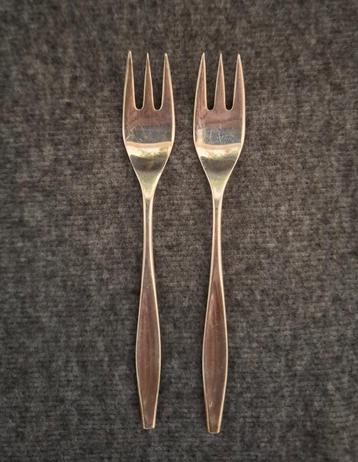 Gebaksvorkjes verzilverd, 2 stuks beschikbaar voor biedingen