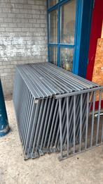 Gebruikt hekwerk antraciet - 25 delen, poorten, Tuin en Terras, Tuinhekken en Hekwerk, Ophalen, Met poort, Gebruikt, Spijlenhekwerk