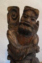 antiek aziatisch houten beeld, houtsnijwerk, Ophalen of Verzenden