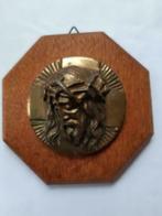 Jezus en Maria op eikenhout, Ophalen of Verzenden, Gebruikt, Overige typen, Christendom | Katholiek