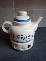 Vintage "DDR" theepot met theelichthouder met motief., Antiek en Kunst, Ophalen