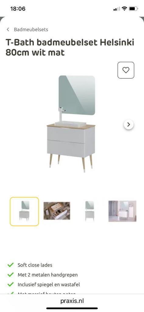 Badkamermeubel Helainki Praxis, Huis en Inrichting, Badkamer | Badkamermeubels, Nieuw, Wastafelkast, Minder dan 100 cm, 50 tot 100 cm