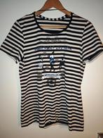 Les Bleus Top blauw licht beige gestreept L ZGAN strikje, Blauw, Maat 42/44 (L), Ophalen of Verzenden, Zo goed als nieuw