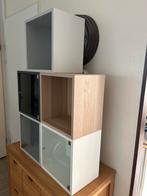 5 Eket kasten met ophangrail, Ophalen, Met plank(en), Gebruikt, Minder dan 100 cm