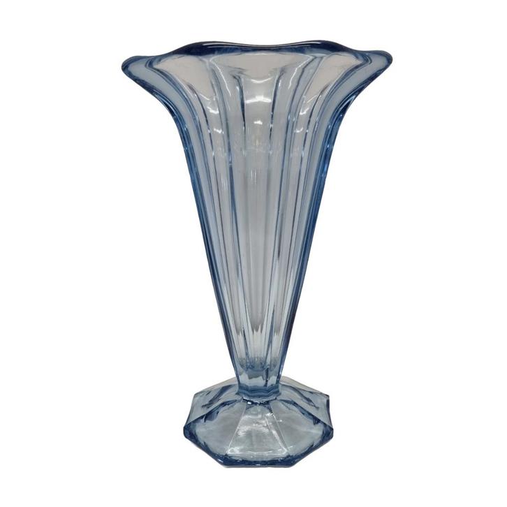 Art Deco blauwe tulpvormige vaas, Antiek en Kunst, Antiek | Vazen, Ophalen of Verzenden