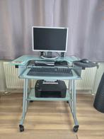 Compact Computermeubel / verrijdbaar, Ophalen, Zo goed als nieuw, Glas, 70 tot 120 cm