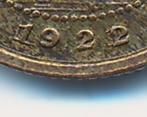 Nederland halve cent 1922 overslag 2 over 1 in prachtige, Postzegels en Munten, Munten | Nederland, Ophalen of Verzenden, Koningin Wilhelmina