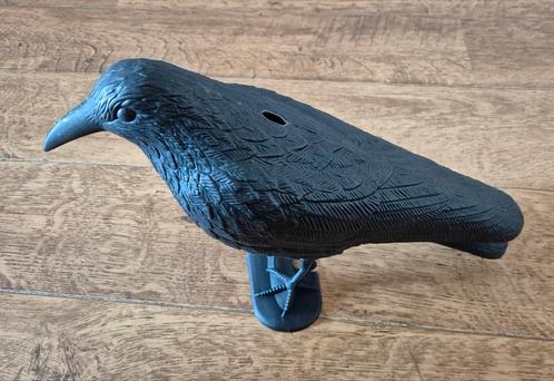 Zwarte Kraai kunstof Tuindecoratie, Tuin en Terras, Tuinbeelden, Gebruikt, Dierenbeeld, Kunststof, Ophalen of Verzenden