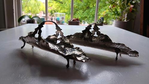 2 metalen schaaltjes van Peltro 95 uit Italië., Antiek en Kunst, Antiek | Schalen, Ophalen of Verzenden