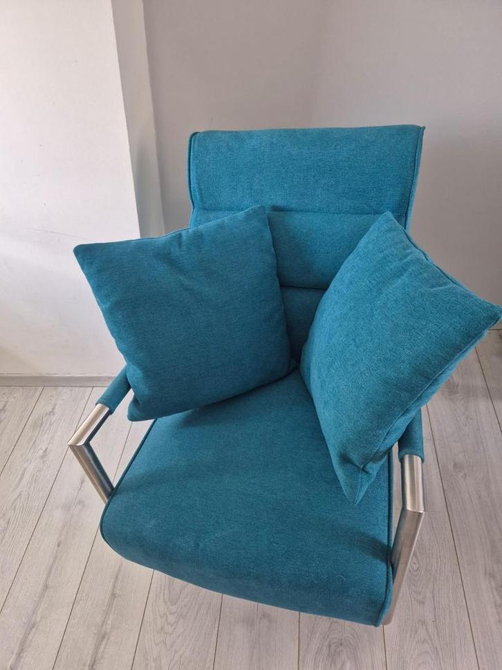 Xooon Luzern fauteuil kleur petrol, Huis en Inrichting, Fauteuils, Zo goed als nieuw, Stof, 50 tot 75 cm, Minder dan 75 cm, Ophalen