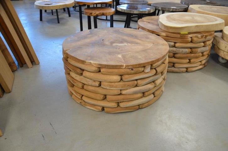 Teak Houten Salontafel 80 cm, Huis en Inrichting, Woonaccessoires | Overige, Nieuw, Ophalen