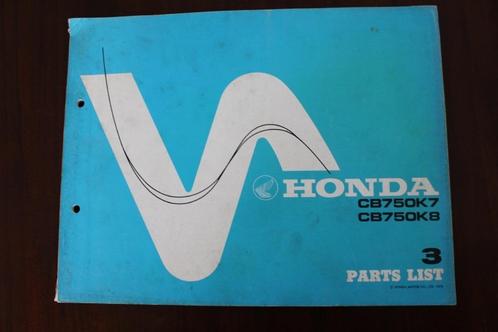 Honda CB750 K7 K8 1978 SOHC motorcycle parts list CB 750, Motoren, Handleidingen en Instructieboekjes, Honda, Ophalen of Verzenden